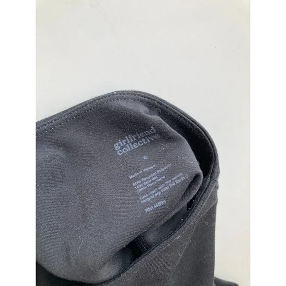 GIRLFRIEND COLLECTIVE Black Float Set Juliet Bra High Rise Bike Shorts, Size S/M - Picture 15 of 16